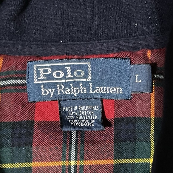 VTG Polo Ralph Lauren Shawl Collar Sweater  Men Large Blue Pullover Pony Dad - Picture 3 of 13